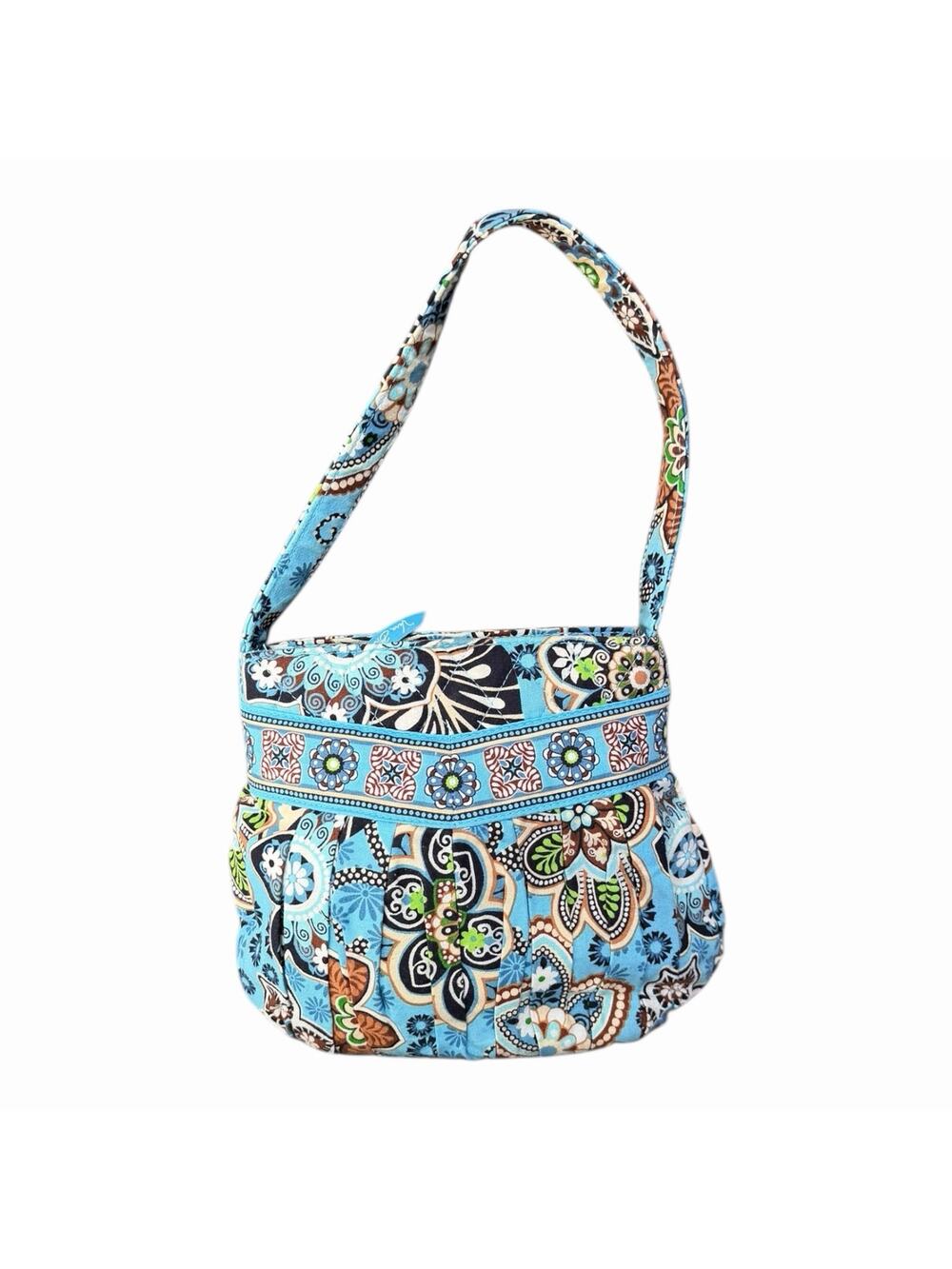 Vera Bradley Retired Bali Blue Mod Floral Quilted Mini Tote Purse Floral Paisley